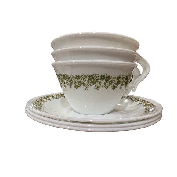 Corelle Spring Blossom Hook Cups and Saucers Set of 9  (No Chips) - Picture 1 of 4